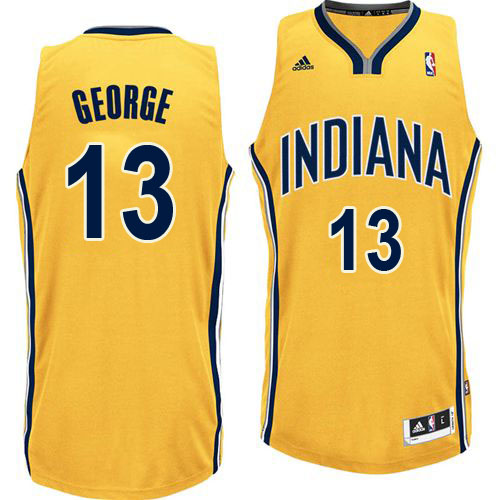 Men's  Indiana Pacers #13 Paul George Alternate Yellow Jersey